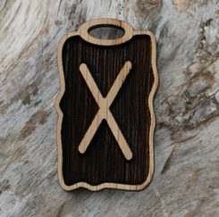GEBO - RUNOVÝ AMULET DŘEVĚNÝ - RUNY - ŠPERKY