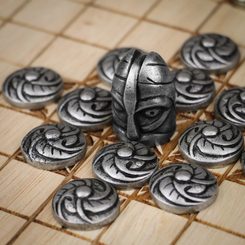 HNEFATAFL - HRACÍ KAMENY, VIKINGSKÝ TAFL - 37 KUSŮ - VIKINSKÉ DESKOVÉ HRY - HRY A KNIHY