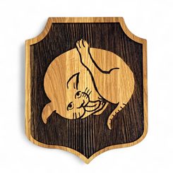 KOČKA Z HOSPODY, DŘEVĚNÝ ŠTÍT NA STĚNU, KINGDOM COME: DELIVERANCE 2, MALÁ - KINGDOM COME: DELIVERANCE II