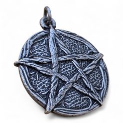 VIKINGSKÝ AMULET VLČÍ HLAVY FENRIR, STARÁ MOSAZ - VIKINGSKÉ AMULETY - ŠPERKY