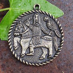 SOKOLNÍK VELKÁ MORAVA TALISMAN, ZINEK, STAROMOSAZ - STŘEDOVĚKÉ AMULETY - ŠPERKY