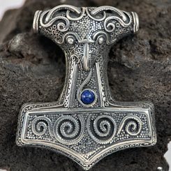 LAPIS LAZULI, VIKINSKÝ STŘÍBRNÝ PŘÍVĚSEK, GOTLAND, AG 925 - PŘÍVĚSKY - STŘÍBRNÉ ŠPERKY