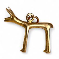 KELTSKÝ PES ČI SRNA, AMULET, BÓJOVÉ, OPPIDUM STARÉ HRADISKO, REPLIKA, BRONZ - PŘÍVĚSKY - ŠPERKY