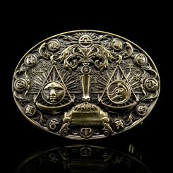 Libra Belt Buckle - Scales, Brass