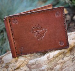 LESNICKÁ, kožená peněženka s losem - dolarovka