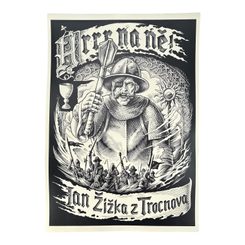 JAN ŽIŽKA Z TROCNOVA, RUČNÍ PAPÍR, A3 - OBRAZY - HOME DECOR