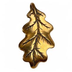 DUBOVÝ LIST, PŘÍVĚŠEK, NÁHRDELNÍK, BRONZ - PŘÍVĚSKY - ŠPERKY