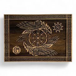 HUGINN A MUNINN II - DŘEVĚNÝ NÁSTĚNNÝ OBRAZ 21X30CM - DŘEVĚNÉ OBRAZY - HOME DECOR