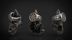 Aegishjálmur, vikinský prsten, stříbro 925