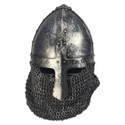 PŘILBA VIKING PRO BUHURT / HMB S OCHRANOU OBLIČEJE A KROUŽKOVÝM ZÁVĚSEM - VIKINSKÉ PŘILBY - ZBROJE