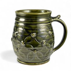 KORBEL ZELENÝ BACULATÝ - HISTORICKÁ KERAMIKA - STOLOVÁNÍ