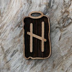 HAGALAZ  - dřevěný amulet - runa