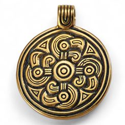 ORLÍ HLAVY, SLUNEČNÍ SYMBOL, BRONZOVÝ PŘÍVĚŠEK - PŘÍVĚSKY - ŠPERKY