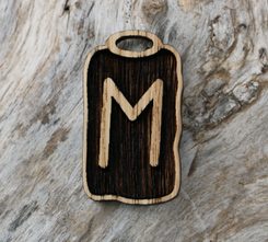 EHWAZ, DŘEVĚNÝ AMULET - RUNA - RUNY - ŠPERKY