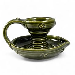 HISTORICKÝ SVÍCEN, KERAMICKÝ, ZELENÝ - SVÍCNY - HOME DECOR