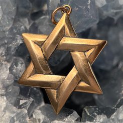 DAVIDOVA HVĚZDA, AMULET, BRONZ - PŘÍVĚSKY - ŠPERKY