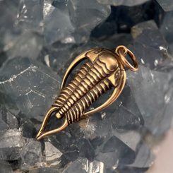 TRILOBIT, AMULET, TALISMAN, BRONZ - PŘÍVĚSKY - ŠPERKY