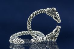 DREKI, stříbrný vikinský prsten, Ag 925