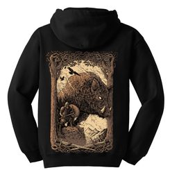 WILD BOAR SPIRIT, MIKINA S KAPUCÍ ZIPPER - MIKINY - MÓDA