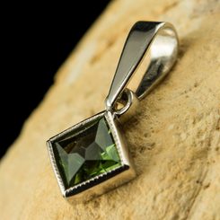 ASTERA, STŘÍBRNÝ PŘÍVĚSEK S VLTAVÍNEM, AG 925 - ŠPERKY S VLTAVÍNY - STŘÍBRNÉ ŠPERKY