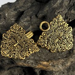 STŘEDOVĚKÁ BROŽ NA KAFTAN, MAĎARSKO, X. STOLETÍ, BRONZ - BROŽE - ŠPERKY