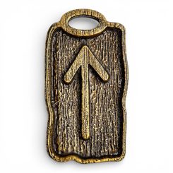TIWAZ - RUNOVÝ AMULET, ZINEK STAROMOSAZ - RUNY - ŠPERKY