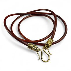 VIKINGSKÝ VLK, KOŽENÝ NÁHRDELNÍK, BRONZ - NÁHRDELNÍKY - ŠPERKY