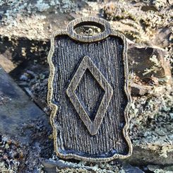 INGWAZ, INGUZ, RUNOVÝ AMULET, ZINEK STAROMOSAZ - RUNY - ŠPERKY