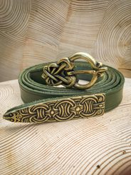 OPASEK VIKINGSKÝ, FROJEL, ŠVÉDSKO, ZELENÝ - OPASKY Z KŮŽE - SEDLÁŘSTVÍ