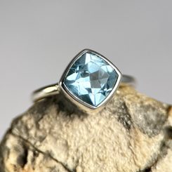 SHAMROCK, STŘÍBRNÝ PRSTEN, TOPAZ, AG 925 - PRSTENY - STŘÍBRNÉ ŠPERKY