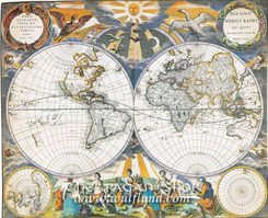 SVĚT 1670, Pieter Goos, historická mapa, faksimile