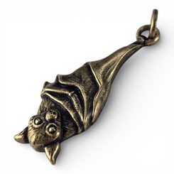 NETOPÝR, PŘÍVĚSEK, ZINEK, STAROMOSAZ - ZVÍŘECÍ AMULETY - ŠPERKY