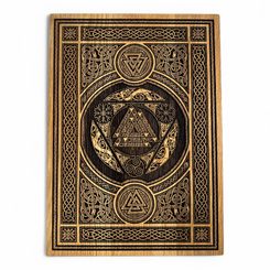 VALKNUT S ORNAMENTY, NÁSTĚNNÁ DEKORACE, DŘEVO 32X44CM - DŘEVĚNÉ OBRAZY - HOME DECOR