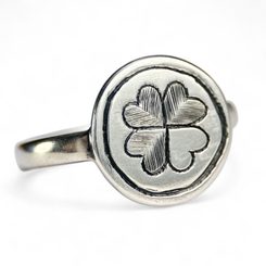 ČTYŘLÍSTEK, STŘEDOVĚKÝ PRSTEN, STŘÍBRO 925/1000 - PRSTENY - STŘÍBRNÉ ŠPERKY