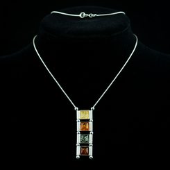 WIOLA, Jantar, náhrdelník, stříbro 925