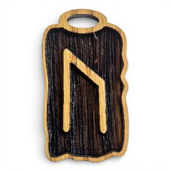 URUZ - RUNOVÝ AMULET DŘEVĚNÝ - RUNY - ŠPERKY