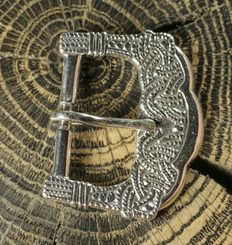 HISTORICKÁ SPONA NA OPASEK, VIKING, GOKSTAD, NORSKO, STŘÍBRO - SPONY A KOVÁNÍ - SEDLÁŘSTVÍ