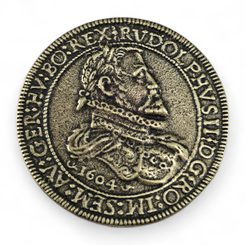 ČECHY, RUDOLF II, TOLAR, REPLIKA MINCE - ZINEK - STŘEDOVĚK AŽ RENESANCE, MINCE - KOVÁŘSTVÍ A MINCE
