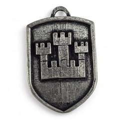 PRAHA, STŘEDOVĚKÝ ERB VE ŠTÍTU, XIV. STOLETÍ, ZINEK - STŘEDOVĚKÉ AMULETY - ŠPERKY