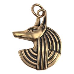 ANUBIS, EGYPTSKÝ BŮH, TALISMAN, BRONZ - PŘÍVĚSKY - ŠPERKY