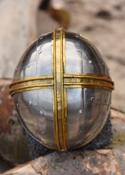 PŘILBA VIKING PRO BUHURT / HMB S OCHRANOU OBLIČEJE A KROUŽKOVÝM ZÁVĚSEM - VIKINSKÉ PŘILBY - ZBROJE