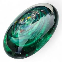 SKLENĚNÉ TĚŽÍTKO KÁMEN, ZELENÉ - SKLENĚNÉ VÝROBKY - HOME DECOR