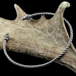 BERSERKER, MEDVĚD, STŘÍBRNÝ TORQUES, AG 925 - TORQUESY - STŘÍBRNÉ ŠPERKY