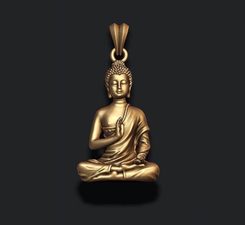 BUDDHA, čakrový přívěšek, bronz