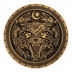 VLK FENRIR, DŘEVĚNÝ NÁSTĚNNÝ OBRAZ 32CM - DŘEVĚNÉ OBRAZY - HOME DECOR