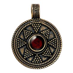 LADOGA, VIKINGSKÝ ŠPERK, PŘÍVĚSEK, BRONZ, SMALT - PŘÍVĚSKY - ŠPERKY