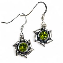 SOLARIS, STŘÍBRNÉ NÁUŠNICE, PERIDOT, AG 925/1000 - NÁUŠNICE - STŘÍBRNÉ ŠPERKY