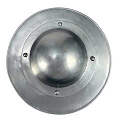 KULATÝ VIKINSKÝ ŠTÍT, PŘEKLIŽKA, LEN, SUROVÁ KŮŽE 70CM - VIKINSKÉ ŠTÍTY - ZBROJE