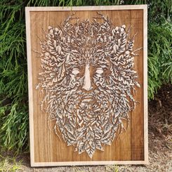 ZELENÝ MUŽ nástěnná dekorace, dřevo 30x40cm