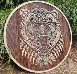 BERSERKER NÁSTĚNNÁ DEKORACE 45CM DUB PÁLENÝ - DŘEVĚNÉ OBRAZY - HOME DECOR